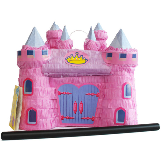 Pinata château princesse avec bâton